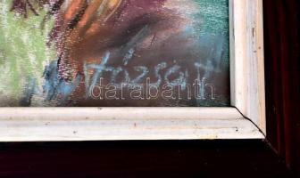 Józsa János (1936-2016): Nők madarakkal. Olajpasztell, papír, jelzett. Hátoldalán Poppea Galéria cím...