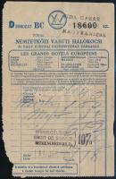 1931 Wagons-Lits nemzetközi vasúti hálókocsi jegy