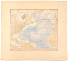 1867 Atlanti-óceán, térkép, paszpartuban, 35,5x41,5 cm