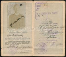 1922 Gödöllő, Magyar Királyság által kiállított fényképes útlevél, alján hajtott