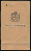 1922 Gödöllő, Magyar Királyság által kiállított fényképes útlevél, alján hajtott