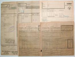 7db régi fuvarlevél, köszte szignettások