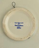 Delft Holland kerámia falitányér, jelzett, kis repedésekkel, d: 18,5 cm