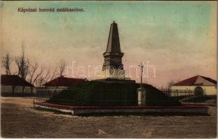 Kápolna, Honvéd emlékszobor az 1848-49-es szabadságharcban hősi halált halt áldozatok emlékére. Baross nyomda kiadása (ázott sarok / wet corner)