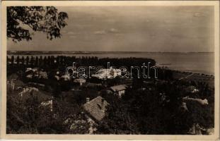 1941 Balatonalmádi, látkép az Öreghegyről, nyaralók, villák (EK)