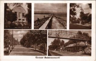 Balatonszemes, mozaiklap, vasútállomás (EK)