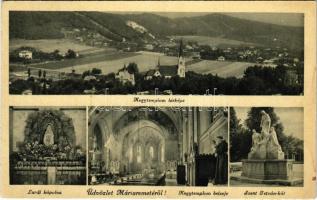 1942 Budapest II. Máriaremete, kegytemplom, belső, látkép, Lourdes-i kápolna, Szent István kút