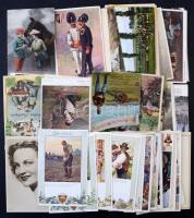 287 db RÉGI motívum képeslap vegyes minőségben: főleg főleg osztrák-magyar és német katonai művészla...