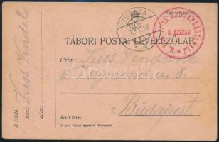 1916 Tábori posta levelezőlap "M.KIR.IV/13. HADTÁPZÁSZLÓALJ", "TUCHLA" - Budapes...