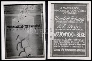 10 db fotó a Rákosi korszak propaganda plakátjairól. 9x12 cm