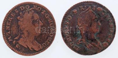 Ausztria 1765. 1pf Cu "Mária Terézia" 2xklf portré (2,18g, 2,46g) T:2-,3 Austria 1765. 1 Pfennig Cu "Maria Theresia" 2xdiff portrait (2,18g, 2,46g) T:2-,3 Krause KM#1979