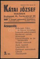1939 Bp. VI., Kátai József Vasáruk boltjának árjegyzéke, 37p