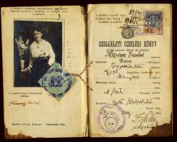 1923 Fényképes Szolgálati (Cseléd) Könyv