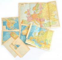 7 db térképmelléklet könyvekből (Észak-Amerika, Dél-Amerika, stb.)