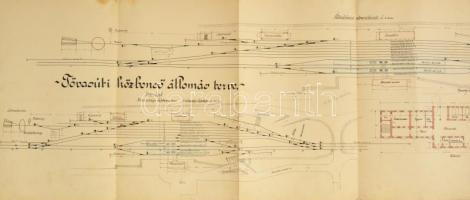 1923 Bp., A fővasúti közbenső állomás terve, 35×147 cm