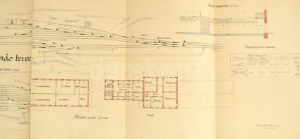 1923 Bp., A fővasúti közbenső állomás terve, 35×147 cm