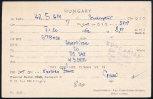 1962 Pannónia deluxe 250 motort ábrázoló rádióamatőr lap
