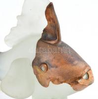 Réz és üveg hal dísz. 25 cm