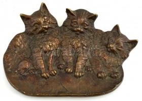 Macskás bronz levélnehezék 18x13 cm