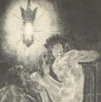 Tordai Schilling Oszkár (1880-?): Delila toilette-je. Rézkarc, papír, jelzett, lap bal széle lyukasz...