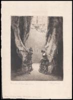 Tordai Schilling Oszkár (1880-?): Pulcinello és Pulcinella. Rézkarc, papír, jelzett, számozott (XI/XXV), 19×16 cm