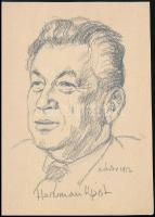 Zádor István (1882-1963): Herman Lipót (1884-1972). Ceruza, papír, jelzett, 18,5×13 cm