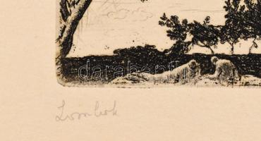 Tarjáni Simkovits Jenő (1895-1995): Lombok. Rézkarc, papír, jelzett. Hátoldalán próbanyomat VII pecs...