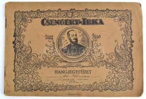 cca 1880 Csengery-Irka hangjegyfüzet / kottafüzet, kitöltve, rajta tulajdonosi névbejegyzéssel