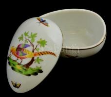 Herendi fácán mintás tojás. Kézzel festett, jelzett, kis kopással 11x8x7 cm