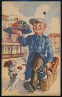 cca 1940 Fűszer és csemege karton plakát. 18x28 cm