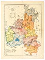 cca 1910 Bereg és Ugocsa vármegyék térképe, készítette Kogutowicz Manó, kiadja a Magyar Földrajzi Intézet Rt., a szélein kissé szakadozott 44×33 cm