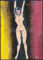 Jelzés nélkül: Pornó grafika, 3 db, vegyes technika, papír, 23×17 cm