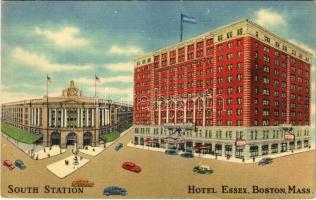 1943 Boston (Massachusetts), South Station, Hotel Essex, automobiles