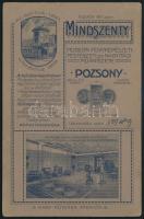 cca 1910  A pozsonyi Mindszenty Béla fényképész új műtermének külső és Belső fametszetes rajza kemén...