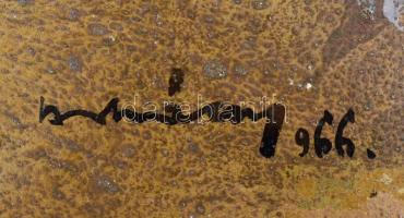 Olvashatatlan jelzéssel: Napraforgók. Olaj, karton, 64×45 cm