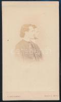 cca 1860 Pest Siegerist ismeretlen férfiak fotója vizitkártya