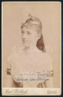 1888 Krammer Teréz operaénekesnő dedikált fotója 11x17 cm