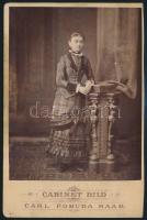 cca 1890 Győr, Pobuda fotó kabinetfotó ismeretlen hölgyről