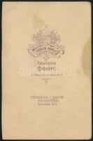 cca 1890 Győr, Pobuda fotó kabinetfotó ismeretlen hölgyről