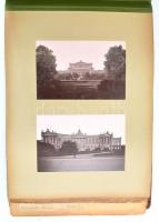 cca 1890 Uti emlékek. Több mint 100 fotót tartalmazó album, Tahi, Drezda, nagyrészt Olaszország és P...