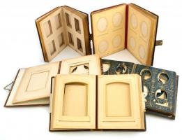 5 db antik, nagy méretű , díszes, bőr fotóalbum a XIX. sz, végéről