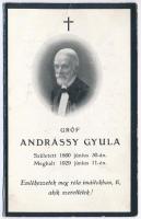1929 gr. Andrássy Gyula (1860-1929) halotti emléklap