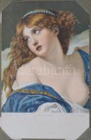 76 db RÉGI Stengel litho művész motívum képeslap albumban, közte erotikus lapok is / 76 pre-1945 Ste...