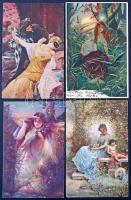 60 db RÉGI motívum képeslap: hölgyek / 60 pre-1945 motive postcards: lady
