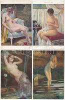 35 db RÉGI motívum képeslap: erotikus művész / 35 pre-1945 motive postcards: erotic art