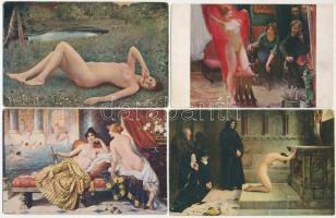 35 db RÉGI motívum képeslap: erotikus művész / 35 pre-1945 motive postcards: erotic art
