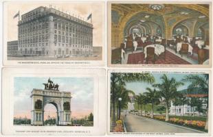 42 db RÉGI amerikai város képeslap + 2 leporello / 42 pre-1945 American (USA) town-view postcards + 2 leporellos