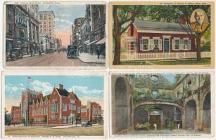 42 db RÉGI amerikai város képeslap + 2 leporello / 42 pre-1945 American (USA) town-view postcards + ...