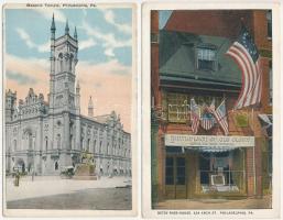 42 db RÉGI amerikai város képeslap + 2 leporello / 42 pre-1945 American (USA) town-view postcards + ...