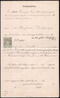 1884 Czímaláírás 1Ft okmánybélyeggel (aláírási címpéldány)